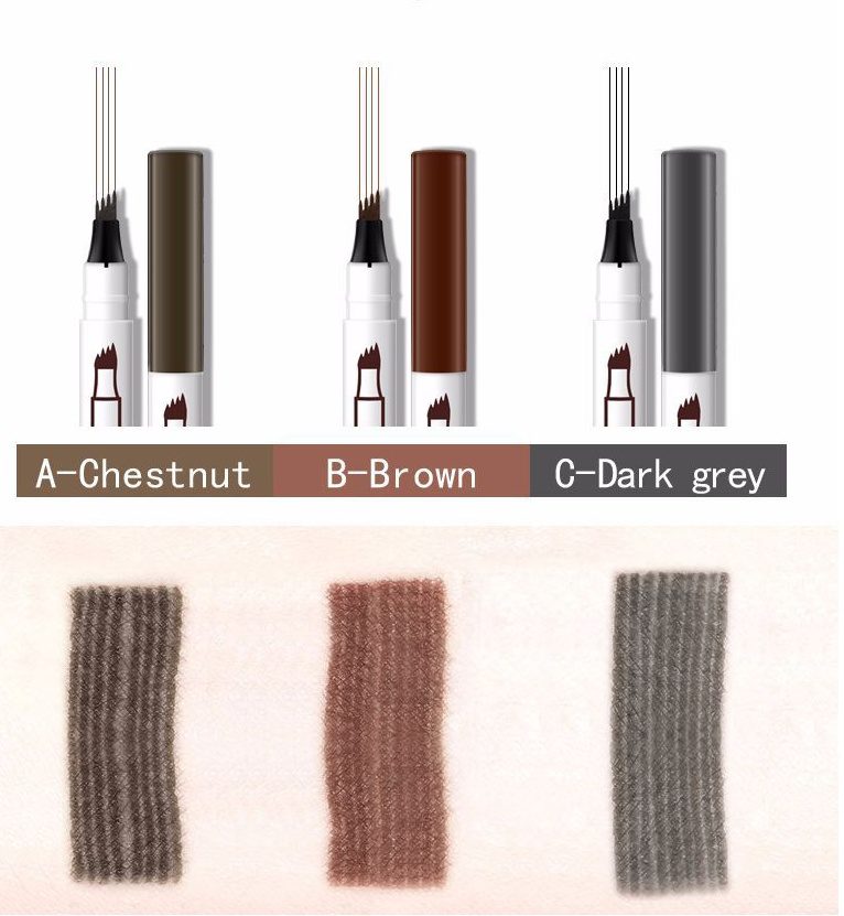 Waterproof Natural Eyebrow Pen Four-claw Eye Brow Tint Fork Tip Eyebrow Tattoo Pencil - Image 10
