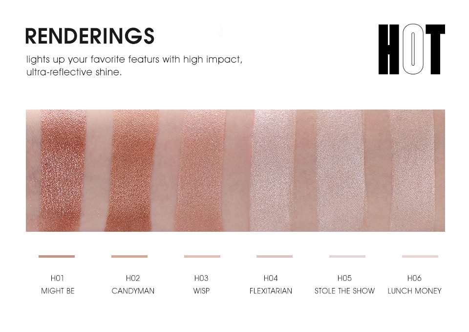 MYS Brand Face Makeup Powder 6 color Waterproof Minerals Shimmer Brightener Contour Glow Kit Bronzer Highlighter Makeup Palettes - Image 6