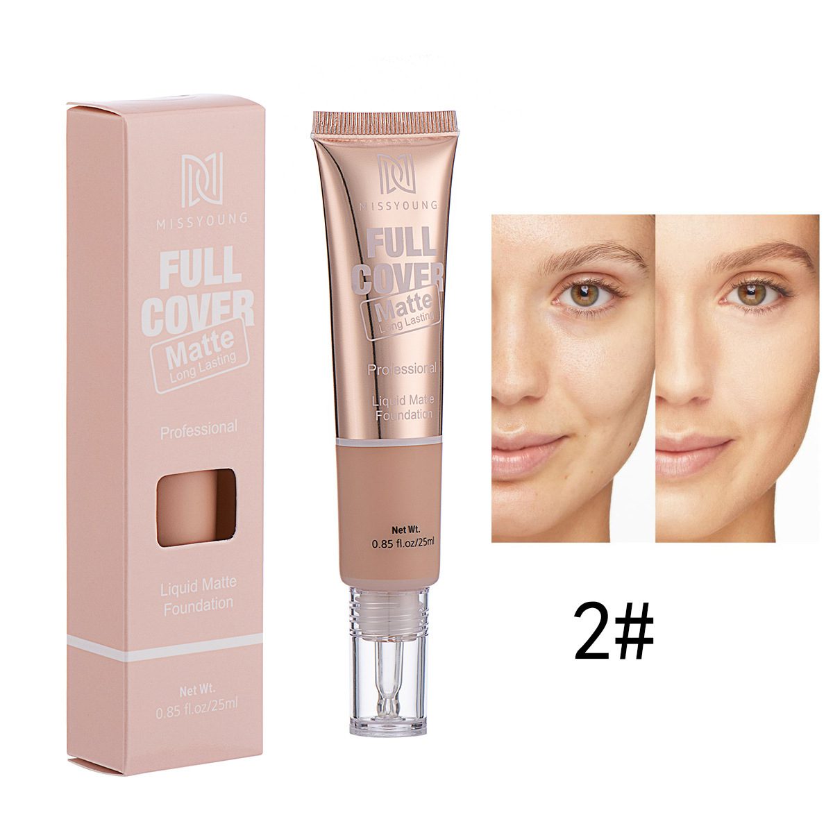 Lightweight Breathable Concealer Matte Liquid Foundation - Image 2